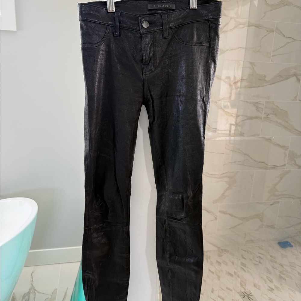 J brand lamb skin Black Leather Pants